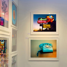 Load image into Gallery viewer, Lariat Motel and Telephone Richard Heeps photographs framed in white