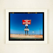 Load image into Gallery viewer, Sundowner Salton Sea California landscape large photograph by Richard Heeps framed in white.