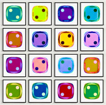 Load image into Gallery viewer, Dice Series 16 Piece Multicolour 'Twos' Square Installation