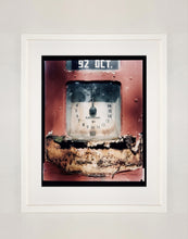 Load image into Gallery viewer, '92 Octane Petrol Pump' shows a vintage petrol pump, captured in a Wiblington, a Fenland village in the rural area near to Richard's home of Cambridge. This artwork is part of his autobiographical series, 'A View of the Fens from the Car with Wings', for which Richard has collected many petrol pumps.