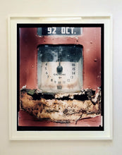 Load image into Gallery viewer, '92 Octane Petrol Pump' shows a vintage petrol pump, captured in a Wiblington, a Fenland village in the rural area near to Richard's home of Cambridge. This artwork is part of his autobiographical series, 'A View of the Fens from the Car with Wings', for which Richard has collected many petrol pumps.