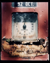 Load image into Gallery viewer, '92 Octane Petrol Pump' shows a vintage petrol pump, captured in a Wiblington, a Fenland village in the rural area near to Richard's home of Cambridge. This artwork is part of his autobiographical series, 'A View of the Fens from the Car with Wings', for which Richard has collected many petrol pumps.