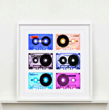 Load image into Gallery viewer, 'B Side Tape Collection'. The Heidler &amp; Heeps collaborations are creative representations of Natasha Heidler and Richard Heeps’ personal past, and their personalities. Tapes are significant in both their lives and the work here is made from their own collections. Their unique process makes these artworks not inanimate objects, rather they have depth, texture, grit, and they even appear to move.