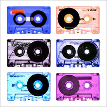 Load image into Gallery viewer, 'B Side Tape Collection'. The Heidler &amp; Heeps collaborations are creative representations of Natasha Heidler and Richard Heeps’ personal past, and their personalities. Tapes are significant in both their lives and the work here is made from their own collections. Their unique process makes these artworks not inanimate objects, rather they have depth, texture, grit, and they even appear to move.