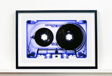 Load image into Gallery viewer, Tape Collection 'Blue Tinted Cassette'. The Heidler &amp; Heeps collaborations are creative representations of Natasha Heidler and Richard Heeps’ personal past, and their personalities. Tapes are significant in both their lives and the work here is made from their own collections. Their unique process makes these artworks not inanimate objects, rather they have depth, texture, grit, and they even appear to move.