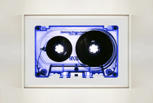 Load image into Gallery viewer, Tape Collection 'Blue Tinted Cassette'. The Heidler &amp; Heeps collaborations are creative representations of Natasha Heidler and Richard Heeps’ personal past, and their personalities. Tapes are significant in both their lives and the work here is made from their own collections. Their unique process makes these artworks not inanimate objects, rather they have depth, texture, grit, and they even appear to move.