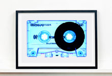 Load image into Gallery viewer, Tape Collection 'Chrome Blue'. The Heidler &amp; Heeps collaborations are creative representations of Natasha Heidler and Richard Heeps’ personal past, and their personalities. Tapes are significant in both their lives and the work here is made from their own collections. Their unique process makes these artworks not inanimate objects, rather they have depth, texture, grit, and they even appear to move.