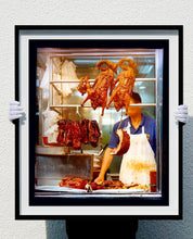 Load image into Gallery viewer, 'Crispy Duck' photographed by Richard Heeps in Kowloon, Hong Kong. Despite Richard being a vegetarian, he's interested in capturing varying attitudes towards meat, and the way in which the industry is approached by different cultures and societies. Especially as this is something that is always changing. Because of this, these artworks become socially and historically important. 
