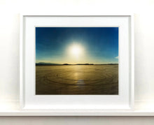 Load image into Gallery viewer, Photographed at El Mirage Lake, where the Southern Californian Timing Association, Land Speed Racing event, tracks in the ground from the previous days racing, adding a beauty to the natural landscape. 