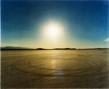 Load image into Gallery viewer, Photographed at El Mirage Lake, where the Southern Californian Timing Association, Land Speed Racing event, tracks in the ground from the previous days racing, adding a beauty to the natural landscape. 