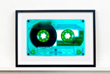 Load image into Gallery viewer, Tape Collection, 'Ferric 60 (Aqua)'. The Heidler &amp; Heeps collaborations are creative representations of Natasha Heidler and Richard Heeps’ personal past, and their personalities. Tapes are significant in both their lives and the work here is made from their own collections. Their unique process makes these artworks not inanimate objects, rather they have depth, texture, grit, and they even appear to move.