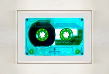 Load image into Gallery viewer, Tape Collection, 'Ferric 60 (Aqua)'. The Heidler &amp; Heeps collaborations are creative representations of Natasha Heidler and Richard Heeps’ personal past, and their personalities. Tapes are significant in both their lives and the work here is made from their own collections. Their unique process makes these artworks not inanimate objects, rather they have depth, texture, grit, and they even appear to move.