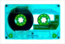 Load image into Gallery viewer, Tape Collection, 'Ferric 60 (Aqua)'. The Heidler &amp; Heeps collaborations are creative representations of Natasha Heidler and Richard Heeps’ personal past, and their personalities. Tapes are significant in both their lives and the work here is made from their own collections. Their unique process makes these artworks not inanimate objects, rather they have depth, texture, grit, and they even appear to move.