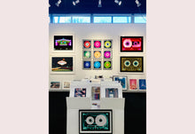 Load image into Gallery viewer, Tape Collection, 'Ferric 60 (Red/Pink)'. The Heidler &amp; Heeps collaborations are creative representations of Natasha Heidler and Richard Heeps’ personal past, and their personalities. Tapes are significant in both their lives and the work here is made from their own collections. Their unique process makes these artworks not inanimate objects, rather they have depth, texture, grit, and they even appear to move.
