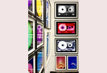 Load image into Gallery viewer, Tape Collection, 'Ferric 60 (Red/Pink)'. The Heidler &amp; Heeps collaborations are creative representations of Natasha Heidler and Richard Heeps’ personal past, and their personalities. Tapes are significant in both their lives and the work here is made from their own collections. Their unique process makes these artworks not inanimate objects, rather they have depth, texture, grit, and they even appear to move.