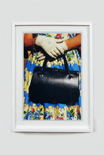 Load image into Gallery viewer, This stylish artwork, 'Floral Striped Dress' taken at the glamorous retro event Goodwood Revival in Chichester, perfectly captures feminine sophistication with a vintage vibe.