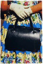 Load image into Gallery viewer, This stylish artwork, 'Floral Striped Dress' taken at the glamorous retro event Goodwood Revival in Chichester, perfectly captures feminine sophistication with a vintage vibe.