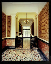 Load image into Gallery viewer, An Art Deco entrance hall in Milan, featuring stained glass panelling and marble flooring. 