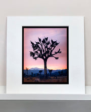 Load image into Gallery viewer, This artwork shows an almost silhouette of The Joshua Tree in the rural landscape of the Mojave Desert, southeastern California and southern Nevada. Captured at dusk as part of Richard Heeps’ 'Dream in Colour' series.
