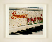 Load image into Gallery viewer, 'Liberace's Piano I' was photographed in a private Las Vegas home. The studded gems and decorative typography make for an archetypal Las Vegas feel. This artwork is part of Richard Heeps' 'Dream in Colour' series. 