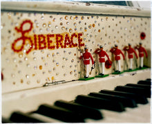 Load image into Gallery viewer, 'Liberace's Piano I' was photographed in a private Las Vegas home. The studded gems and decorative typography make for an archetypal Las Vegas feel. This artwork is part of Richard Heeps' 'Dream in Colour' series. 