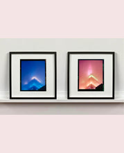 Load image into Gallery viewer, 'NOMAD III (Film Rebate)', New York. Richard Heeps has photographed the iconic Empire State building in the mist. The NOMAD sequence of photographs capture the art deco architecture illuminated by changing colours, and is part of Richard's street photography portfolio which depict the colour, fabric and structure of cities with distinct style. This 6x7 format edition is bordered by the Kodak film rebate.