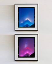 Load image into Gallery viewer, 'NOMAD II (Film Rebate)', New York. Richard Heeps has photographed the iconic Empire State building in the mist. The NOMAD sequence of photographs capture the art deco architecture illuminated by changing colours, and is part of Richard's street photography portfolio which depict the colour, fabric and structure of cities with distinct style. This 6x7 format edition is bordered by the Kodak film rebate. 