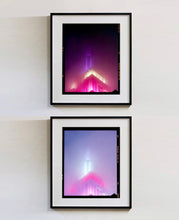 Load image into Gallery viewer, NOMAD I (Film Rebate), New York. Richard Heeps has photographed the iconic Empire State building in the mist. The NOMAD sequence of photographs capture the art deco architecture illuminated by changing colours, and is part of Richard's street photography portfolio which depict the colour, fabric and structure of cities with distinct style. This 6x7 format edition is bordered by the Kodak film rebate. 