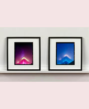 Load image into Gallery viewer, NOMAD I (Film Rebate), New York. Richard Heeps has photographed the iconic Empire State building in the mist. The NOMAD sequence of photographs capture the art deco architecture illuminated by changing colours, and is part of Richard's street photography portfolio which depict the colour, fabric and structure of cities with distinct style. This 6x7 format edition is bordered by the Kodak film rebate. 