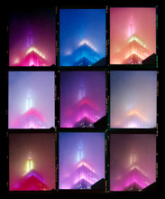 Load image into Gallery viewer, 'NOMAD, New York' is an abstract and conceptual time lapse of the iconic Empire State building. Photographed in New York City in 2017, Richard Heeps only recently executed this in his darkroom, printing it full frame and therefore showing the detail of the Kodak Film. This artwork is part of Richard's work in progress portfolio of street photography, which depicts the colour, fabric and structure of cities with distinct style.