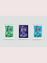 Load image into Gallery viewer, 30 Cents Singapore Orchid Green. These historic postage stamps that make up the Heidler &amp; Heeps Stamp Collection, Singapore Series “Postcards from Afar” have been given a twenty-first century pop art lease of life. The fine detailed tapestry of the original small postage stamp has been brought to life, made unique by the franking stamp and Heidler &amp; Heeps specialist darkroom process.