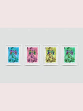 Load image into Gallery viewer, Singapore Stamp Collection '30 Cents Singapore Orchid Yellow'. These historic postage stamps that make up the Heidler &amp; Heeps Stamp Collection, Singapore Series 'Postcards from Afar' have been given a twenty-first century pop art lease of life. The fine detailed tapestry of the original small postage stamp has been brought to life, made unique by the franking stamp and Heidler &amp; Heeps specialist darkroom process.