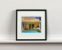 Load image into Gallery viewer, Palm Springs Pool Side II showcases classic mid-century Palm Springs California architecture. Cool blue skies and pool with accents of pink and almost neon yellow. From Richard Heeps Dream in Colour series.
