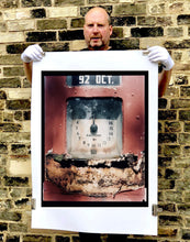 Load image into Gallery viewer, '92 Octane Petrol Pump' shows a vintage petrol pump, captured in a Wiblington, a Fenland village in the rural area near to Richard's home of Cambridge. This artwork is part of his autobiographical series, 'A View of the Fens from the Car with Wings', for which Richard has collected many petrol pumps.