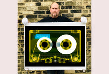 Load image into Gallery viewer, Tape Collection, 'AILA Tinted Yellow'. The Heidler &amp; Heeps collaborations are creative representations of Natasha Heidler and Richard Heeps’ personal past, and their personalities. Tapes are significant in both their lives and the work here is made from their own collections. Their unique process makes these artworks not inanimate objects, rather they have depth, texture, grit, and they even appear to move.