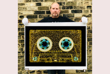 Load image into Gallery viewer, Tape Collection, 'All that Glitters is not Golden'. The Heidler &amp; Heeps collaborations are creative representations of Natasha Heidler and Richard Heeps’ personal past, and their personalities. Tapes are significant in both their lives and the work here is made from their own collections. Their unique process makes these artworks not inanimate objects, rather they have depth, texture, grit, and they even appear to move.