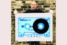 Load image into Gallery viewer, Tape Collection 'Chrome Blue'. The Heidler &amp; Heeps collaborations are creative representations of Natasha Heidler and Richard Heeps’ personal past, and their personalities. Tapes are significant in both their lives and the work here is made from their own collections. Their unique process makes these artworks not inanimate objects, rather they have depth, texture, grit, and they even appear to move.