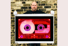 Load image into Gallery viewer, Tape Collection, 'Ferric 60 (Red/Pink)'. The Heidler &amp; Heeps collaborations are creative representations of Natasha Heidler and Richard Heeps’ personal past, and their personalities. Tapes are significant in both their lives and the work here is made from their own collections. Their unique process makes these artworks not inanimate objects, rather they have depth, texture, grit, and they even appear to move.