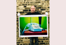 Load image into Gallery viewer, 'Telephone III, Ballantines Movie Colony' is part of Richard Heeps' 'Dream in Colour' series. This cool Palm Springs interior artwork features a vintage telephone on a nightstand, combining gorgeous colours with a nostalgic mid-century feel.