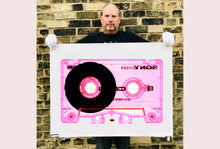Load image into Gallery viewer, Tape Collection 'Type II Pink'. The Heidler &amp; Heeps collaborations are creative representations of Natasha Heidler and Richard Heeps’ personal past, and their personalities. Tapes are significant in both their lives and the work here is made from their own collections. Their unique process makes these artworks not inanimate objects, rather they have depth, texture, grit, and they even appear to move.