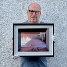 Load image into Gallery viewer, Monte Amiata housing, Gallaratese Quarter, Milan. Brutalist architecture photograph by Richard Heeps framed in black.