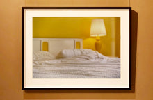 Load image into Gallery viewer, 'Room' photographed by Richard Heeps at the mid-century Ballantines Move Colony in Palm Springs, California, shows a bright and bold yellow bedroom. This interior artwork is part of his 'Dream in Colour' series. 