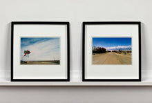 Load image into Gallery viewer, Part of the 'Dream in Colour' series, 'Roy's - Route 66' is one of Richard Heeps' classic American sign artworks featuring the road sign for Roy's Motel, which demonstrates historic Mid-Century Modern Googie architecture. This photograph was capture on the National Trails Highway of U.S. Route 66, in the Mojave Desert town of Amboy in San Bernardino County, California.
