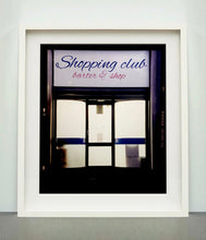 Load image into Gallery viewer, Shopping Club shows typography on a frosted glass window in Milan, Italy. 