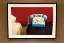 Load image into Gallery viewer, Part of Richard Heeps 'Dream in Colour' Series, this cool Palm Springs interiors picture featuring a vintage telephone on a nightstand combines gorgeous colours and dreamy nostalgic mid-century vibes.