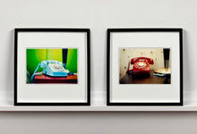 Load image into Gallery viewer, 'Telephone III, Ballantines Movie Colony' is part of Richard Heeps' 'Dream in Colour' series. This cool Palm Springs interior artwork features a vintage telephone on a nightstand, combining gorgeous colours with a nostalgic mid-century feel.
