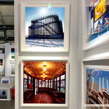 Load image into Gallery viewer, The interior of a vintage Italian tram in Lambrate, Milan. Affordable fine art limited edition photographic prints, handmade in Richard’s Cambridge darkrooms. 
