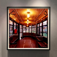 Load image into Gallery viewer, The interior of a vintage Italian tram in Lambrate, Milan. Affordable fine art limited edition photographic prints, handmade in Richard’s Cambridge darkrooms. 
