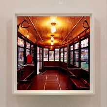Load image into Gallery viewer, The interior of a vintage Italian tram in Lambrate, Milan. Affordable fine art limited edition photographic prints, handmade in Richard’s Cambridge darkrooms. 