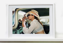 Load image into Gallery viewer, 'Wendy Flamin' Eyeball', from Richard Heeps' 'Man's Ruin' Series. This artwork is part of a sequence capturing Wendy at the Nevada Rockabilly Weekender, Viva Las Vegas. This artwork capture the flaming eyeball detail of her cowboy style hat. 